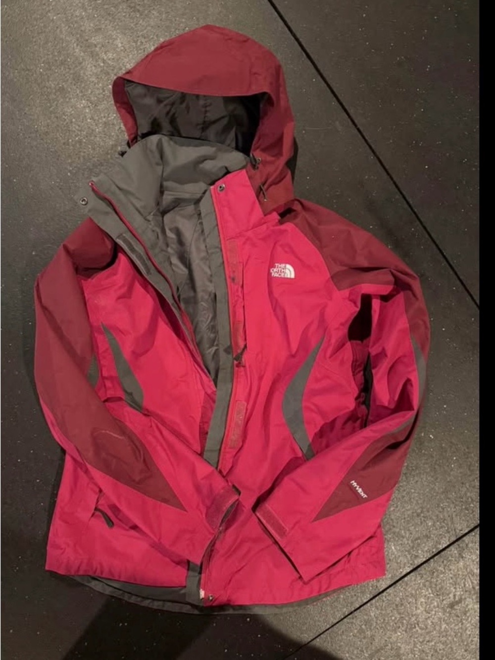 The North Face Women's Burgundy and Gray Ski Jacket